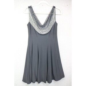 Betsy & Adam Black Sequin Party Dress-Size 8-Whimsigoth-Event